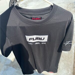 FUBU Black Graphic Tee iconic Logo size M NWT